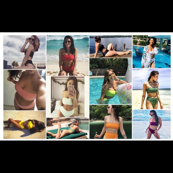 Bandeau Bikini— Red, & Peach - Picture 9 of 9